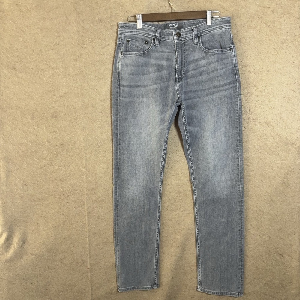 Revtown Jeans Men 33x31 Gray Sharp Straight Leg Stretch Decade Denim - SIZE NOTE